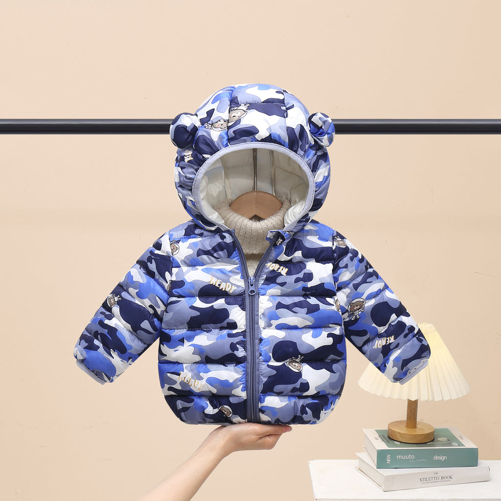 Foreign trade 2025 autumn and winter new cartoon children's down cotton jackets for boys and girls medium and large children's light baby jackets