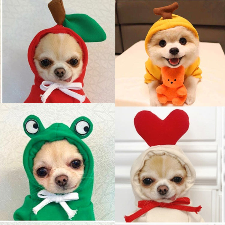 Fruit Transformation Dog Cat Small and Medium Dog Autumn and Winter Sweater Fleece Clothes Supplies Pet Teddy Fighting Manufactor