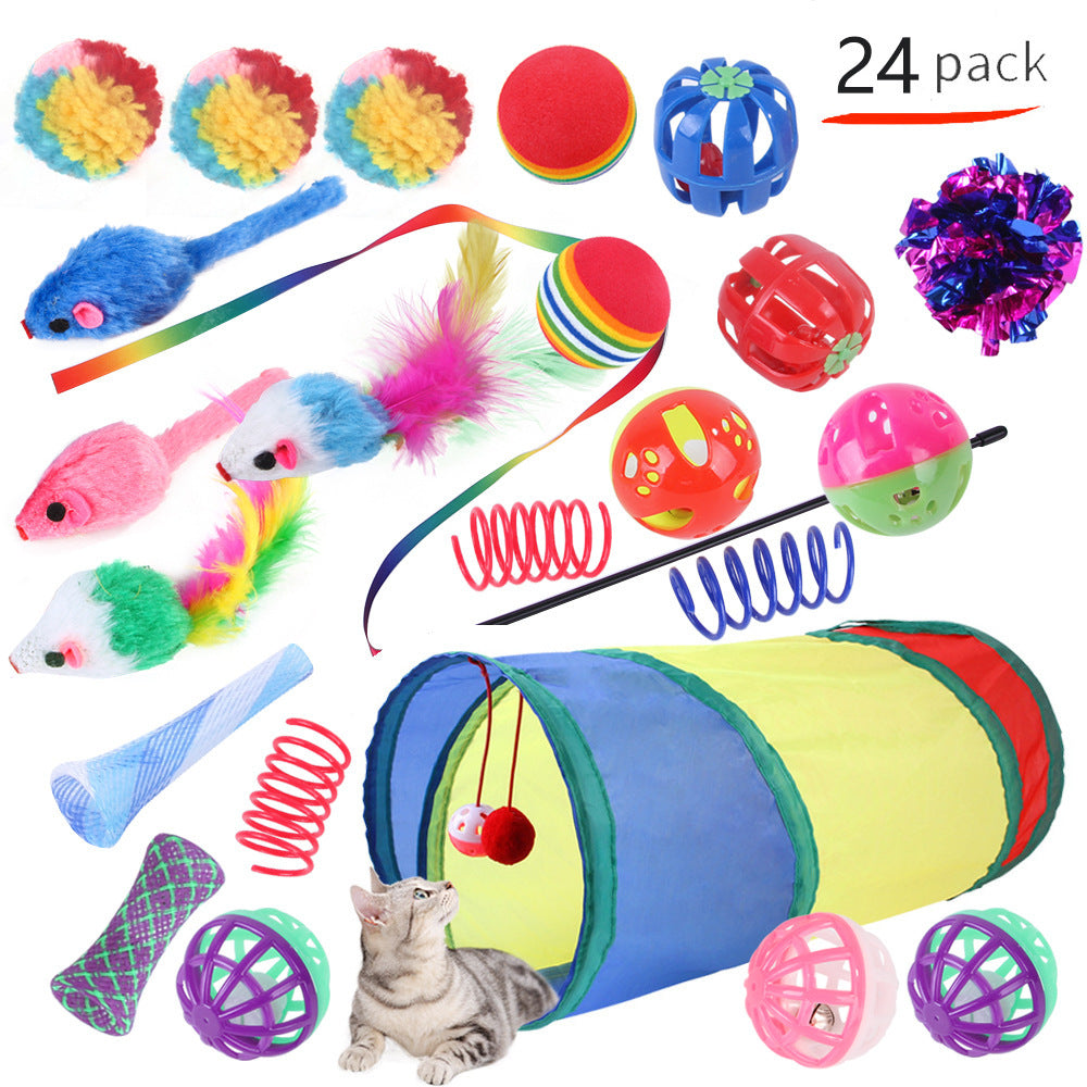 Summary of pet cat toy set 21 pieces cat channel cat teaser plush mouse Amazon combination toy