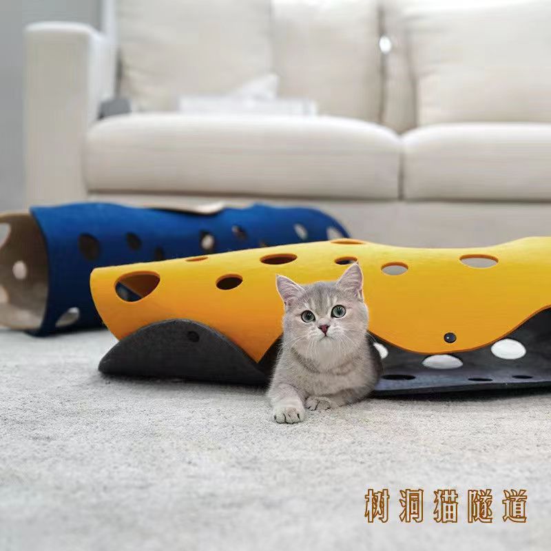 Cat toy channel pet cat tunnel rolling ground dragon teasing cat toy cat nest various combination felt cat nest tunnel