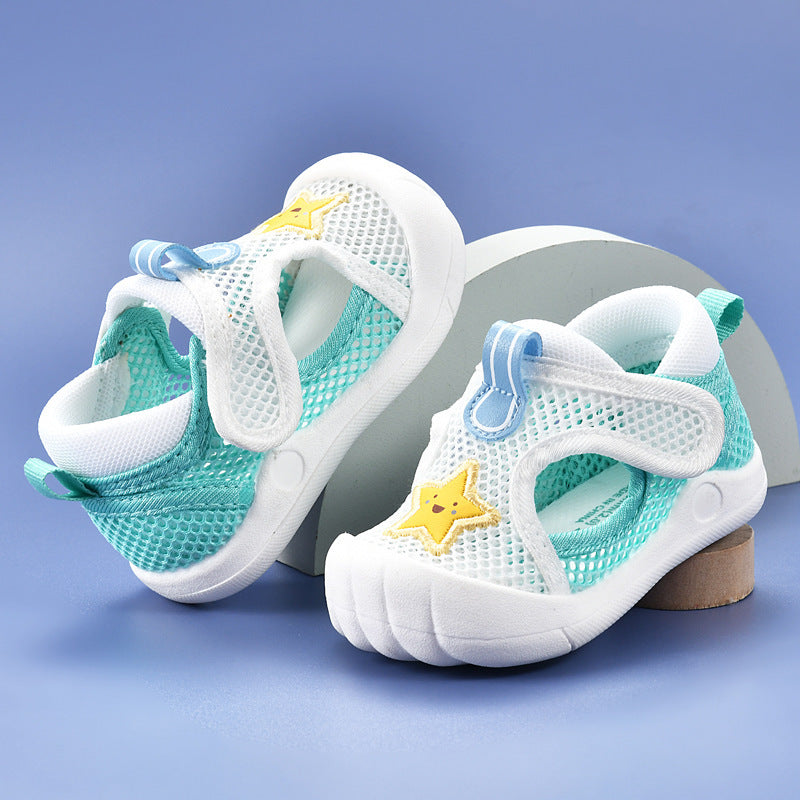 Baby sandals for girls summer toddler shoes 0-1-2 years old baby non-slip soft sole infant mesh shoes boy baby children