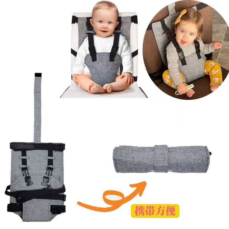 Children's dining chair with baby seat protection anti-fall fixed rope portable dining factory spot