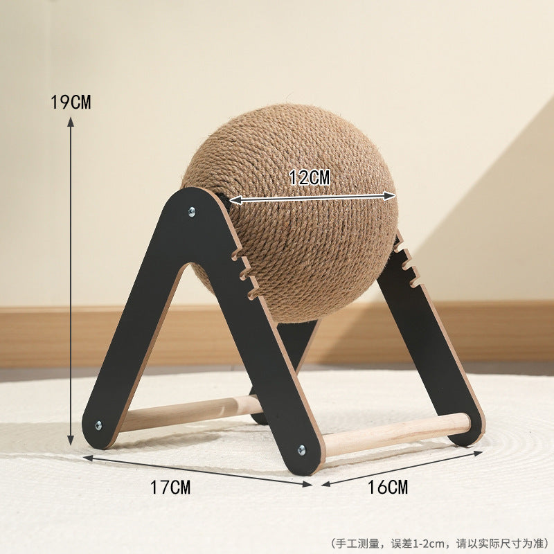 Cat scratching board cat toy wooden cat scratching ball rabbit claw sharpening hemp rope cat climbing frame durable cat scratching post pet supplies