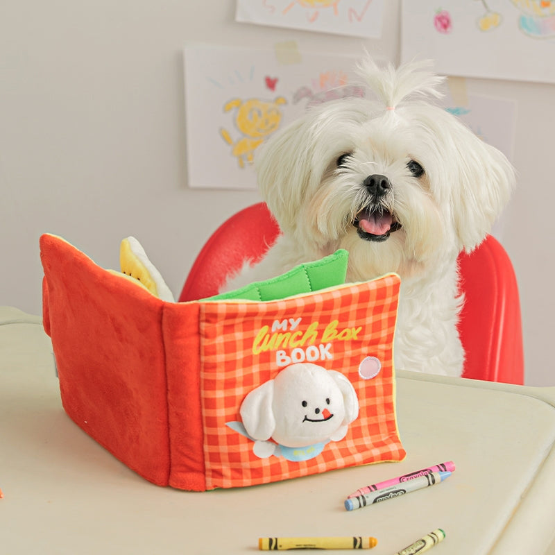 Spot Ins Korean food leakage sniffing sound cute cloth book toy dog hiding food book pet toy Amazon