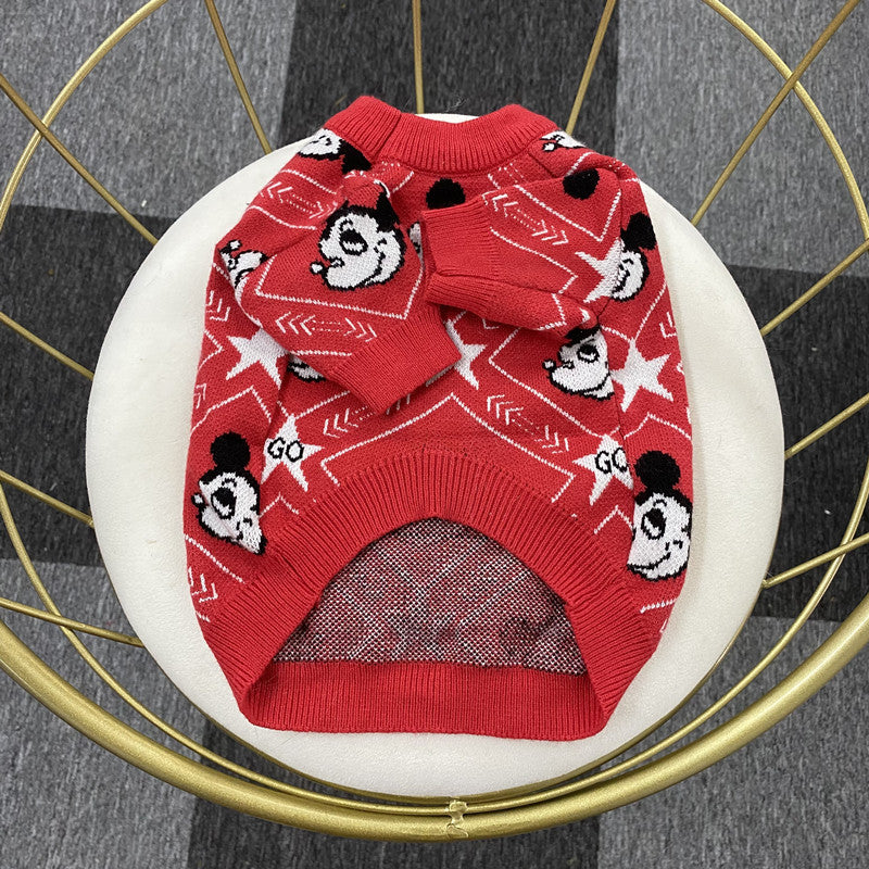 Autumn and winter trendy new knitted pet sweaters cross-border hot-selling cats and dogs warm and comfortable clothes Teddy clothing