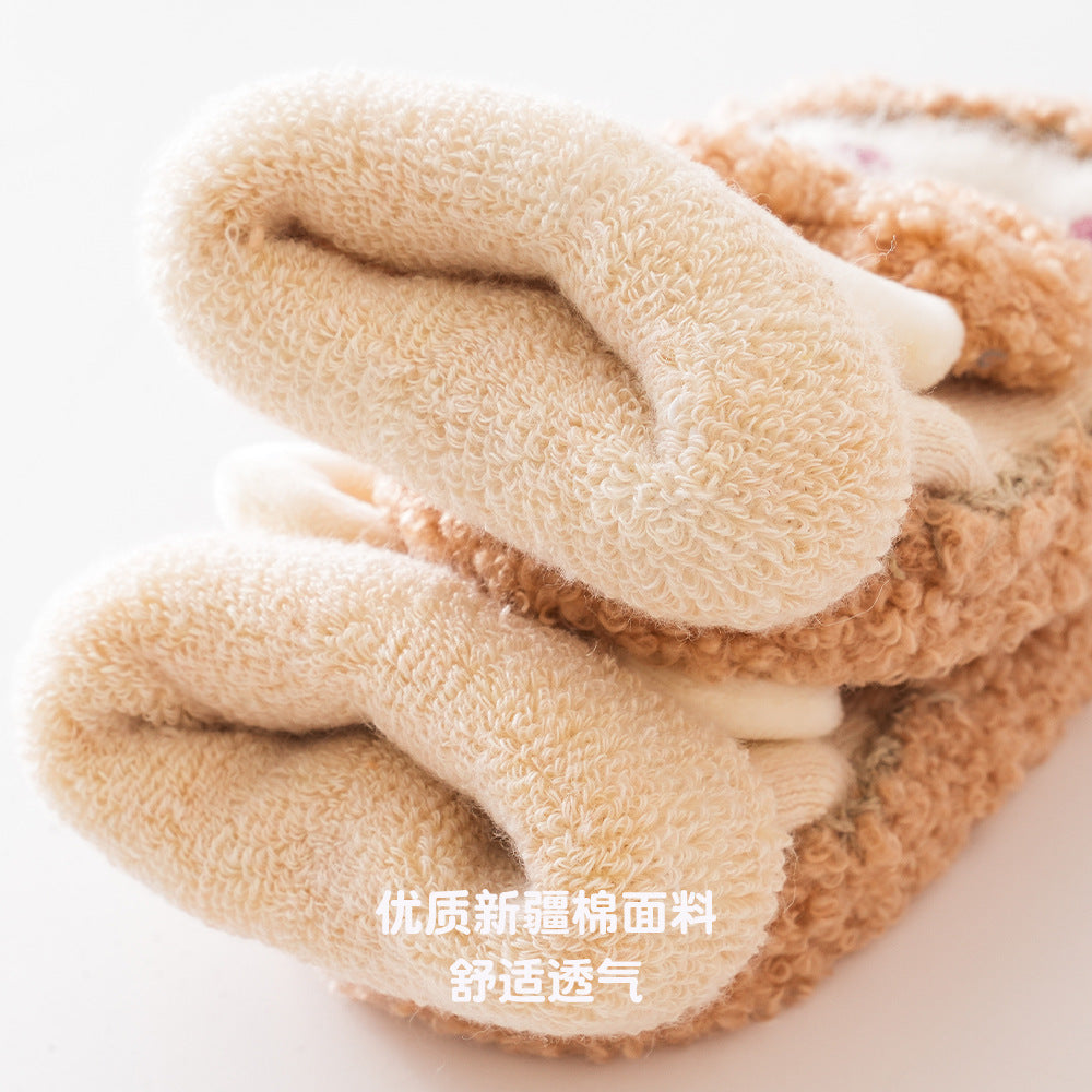 Liu Chengxing's new autumn and winter baby indoor non-slip floor socks for men and women baby toddler shoes and socks terry thickened socks