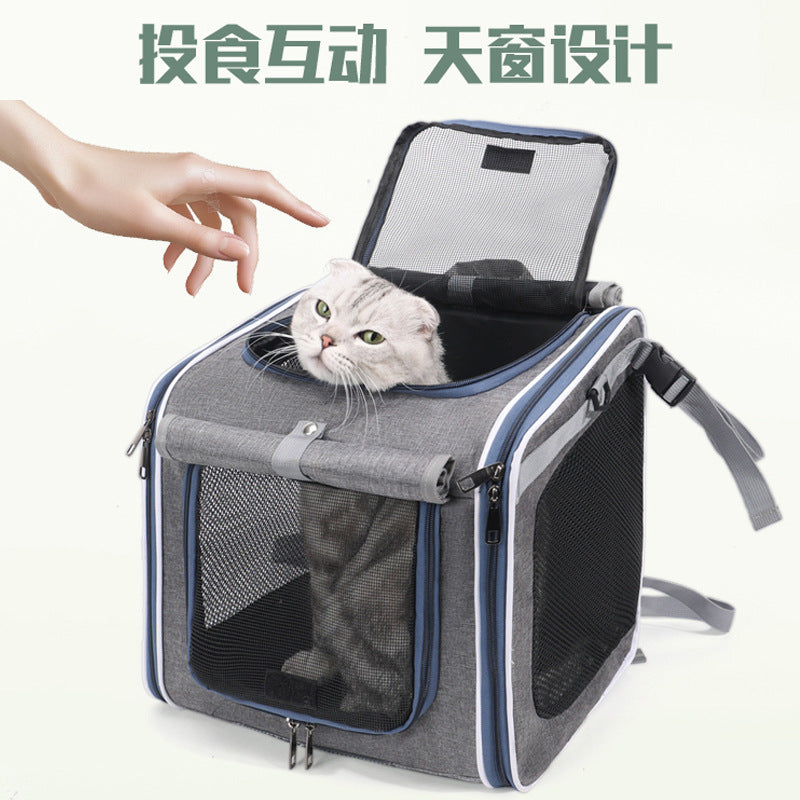 Motorcycle pet bag, bicycle bag, convenient to go out, can be cross-body, can be double-shoulder, easy to fold, cat bag, pet bag