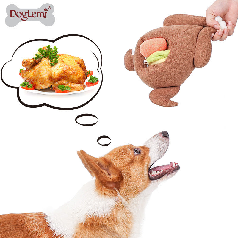 Halloween Roast Turkey Vegetables Sniffing Toys Pets Hiding and Skipping Food Consumption Physical Training Playing Plush Toys