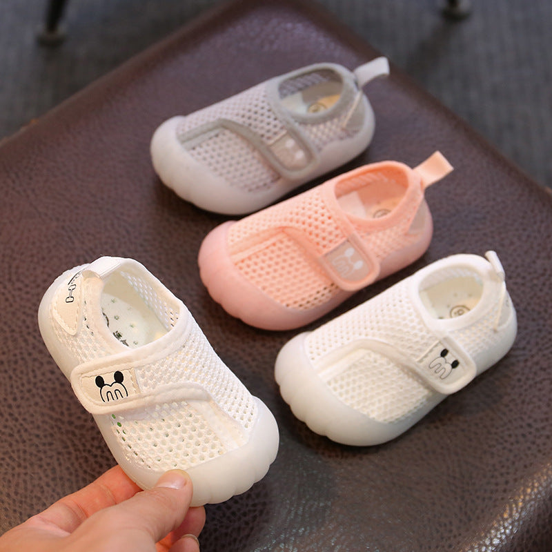 Children's flying woven shoes boys and girls toddler shoes breathable mesh sports shoes soft bottom children's baby mesh shoes foreign trade