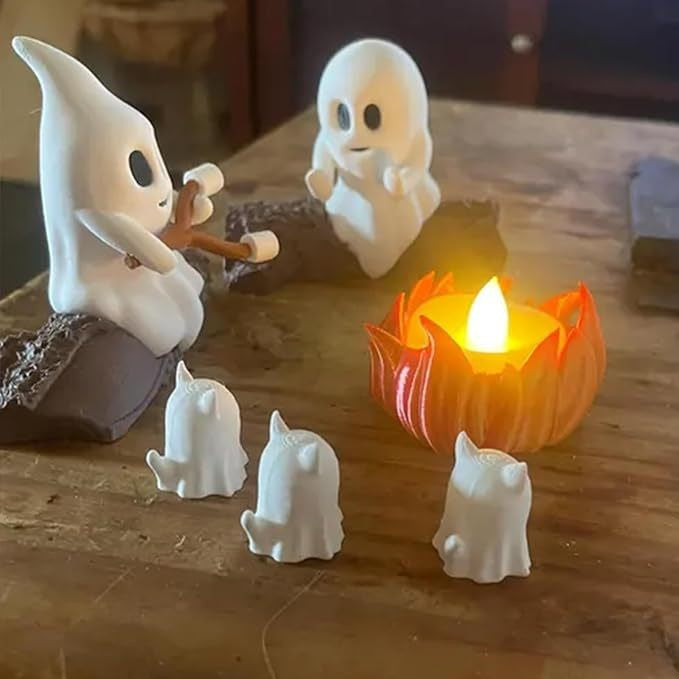 Cross-border new ghost bonfire party night light resin craft Halloween festival atmosphere decoration ornaments
