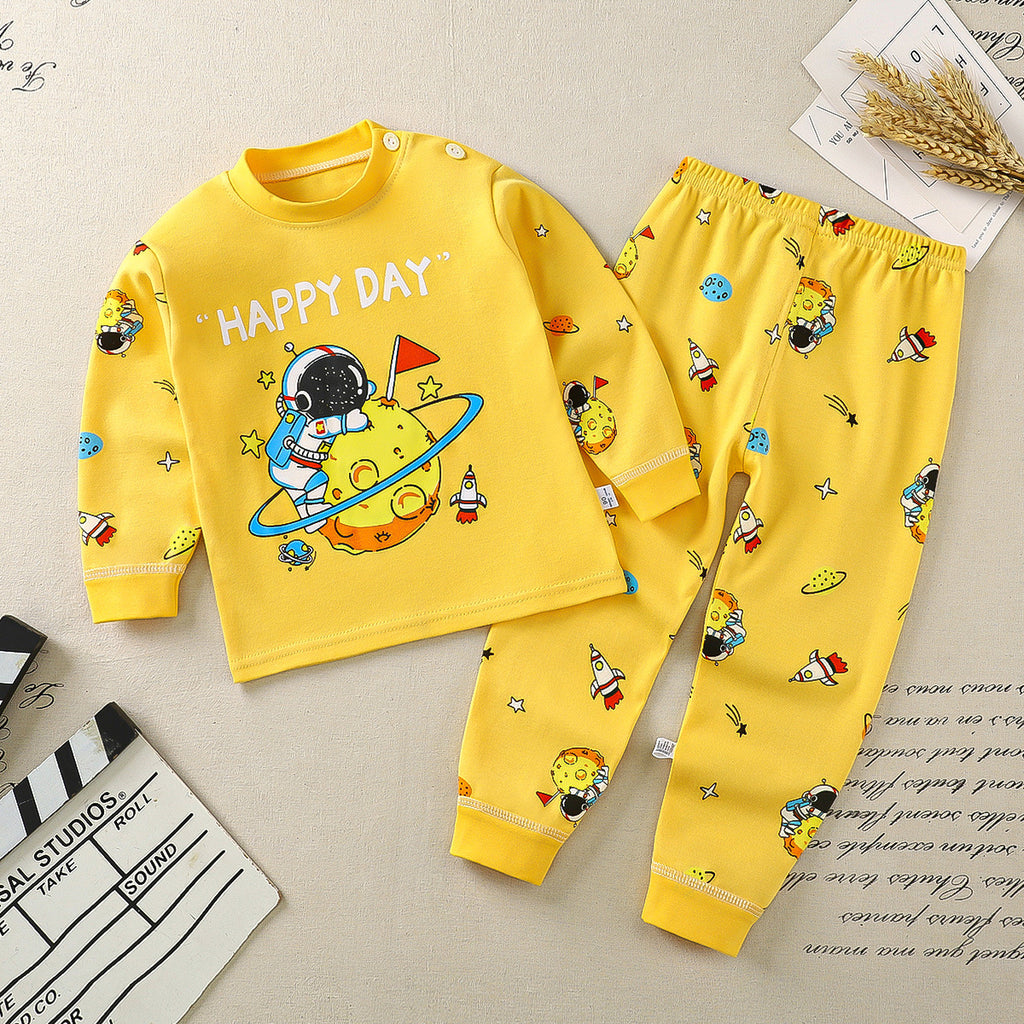 Children's underwear set cotton pajamas girls baby long johns cotton boys home clothes children's clothing wholesale