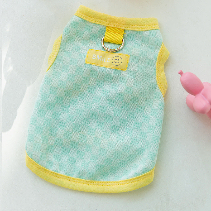 Three-dimensional small flower traction sling spring and summer thin dog clothes Teddy Yorkshire terrier small puppy pet clothes