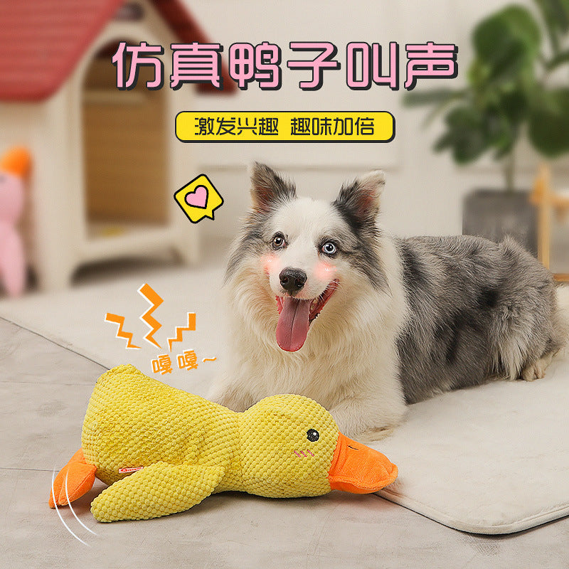 Plush dog toy that is resistant to chewing, teeth grinding, and making sounds for puppies to spend time alone to relieve boredom, Golden Retriever Corgi dog pet toy