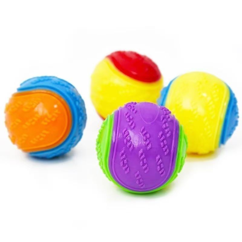 Cross-border hot-selling pet teething toy ball 6.5cm bite-resistant teeth cleaning tpr rubber ball dog interactive small and medium-sized dogs
