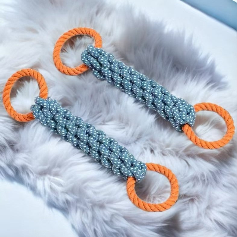 Pet dog cotton rope toy corn stick interactive strong bite resistant dog decompression boredom dog tug of war rope knot ball toy