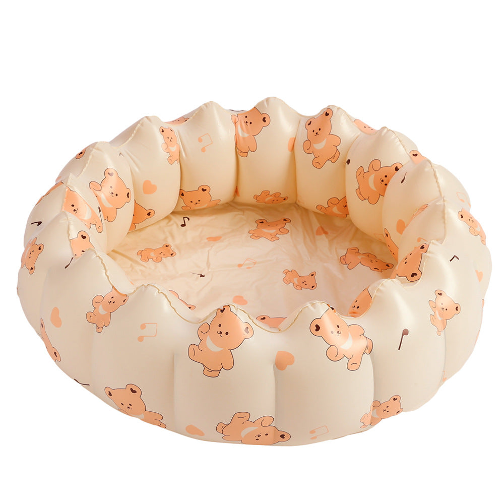 Xiaolu ins Denmark retro striped inflatable swimming pool baby dinosaur pool thickened home ocean ball pool