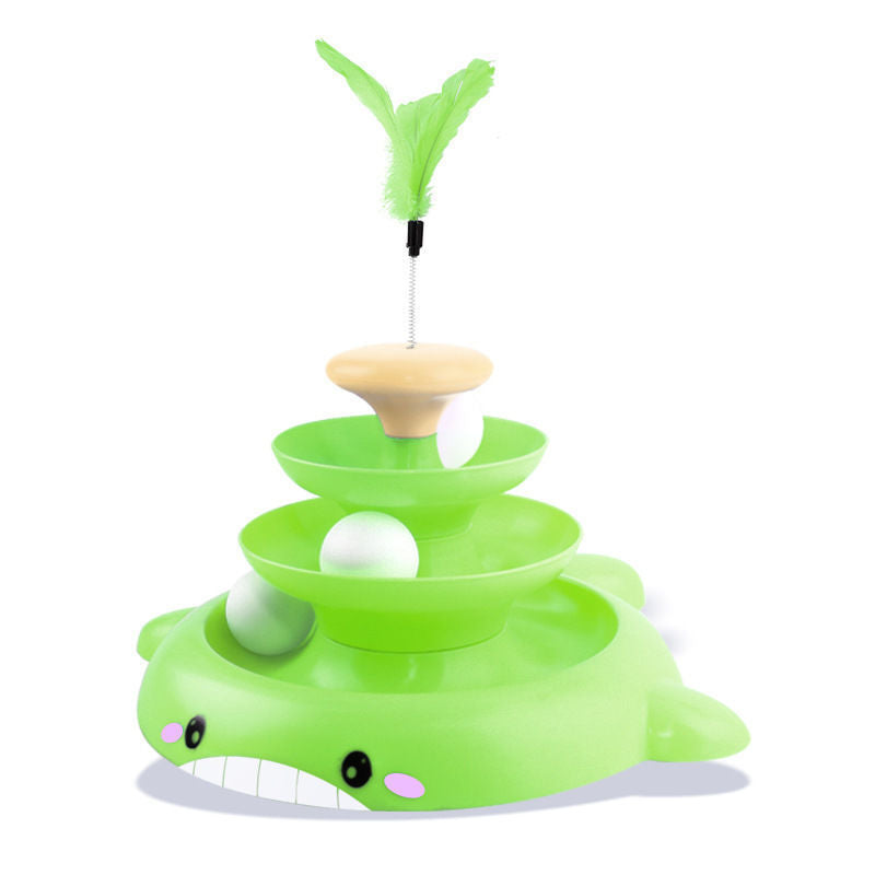 New whale cat turntable ball cat self-entertainment toy to relieve boredom and amuse cats interactive replacement feather pet toy