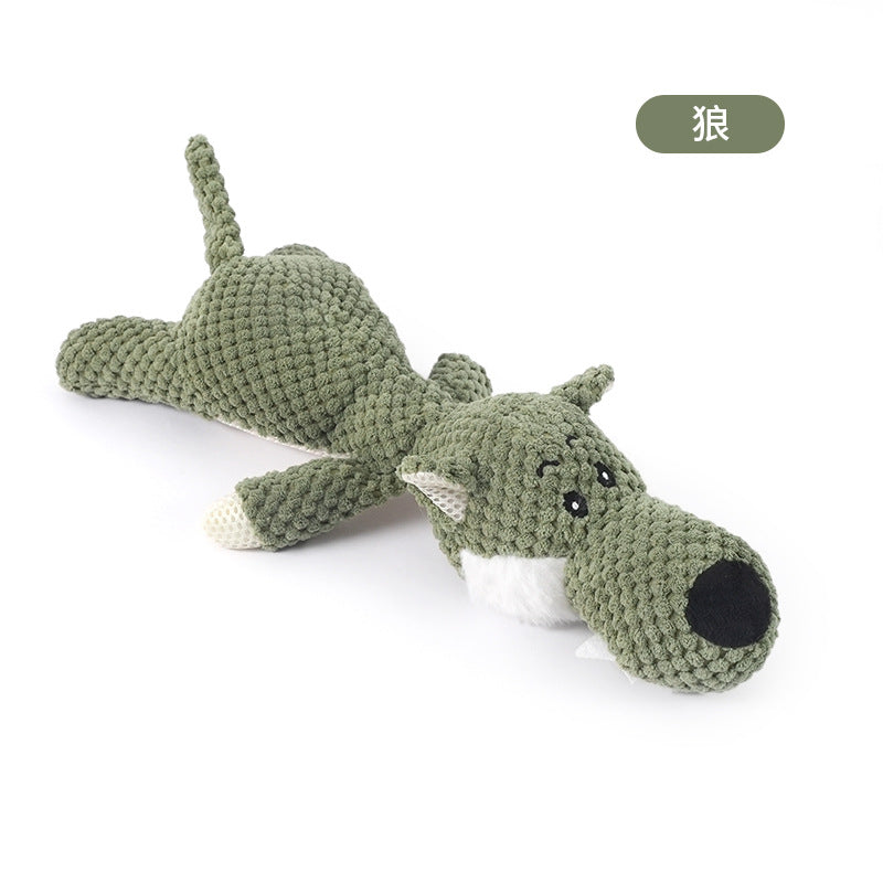 Cross-border pet dog plush sound pet toy lion elephant wolf interactive training toy bite resistant dog toy
