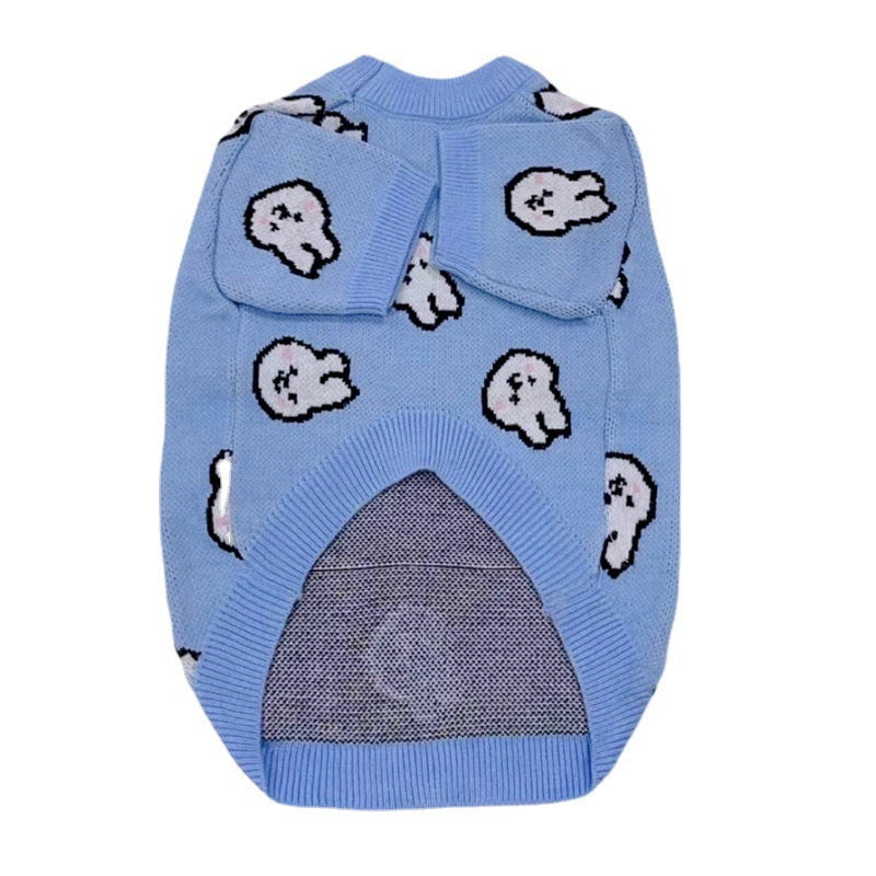 Autumn and winter trendy new knitted pet sweaters cross-border hot-selling cats and dogs warm and comfortable clothes Teddy clothing