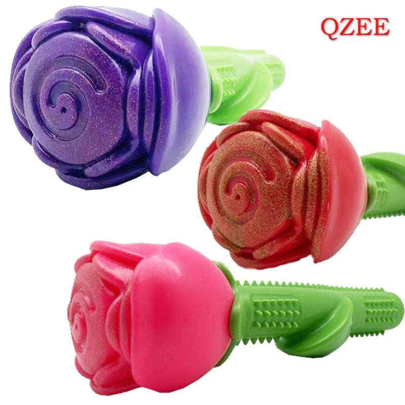 Pet dog rose tooth cleaning stick floating water toy interactive artifact bite-resistant elastic corgi French bulldog golden retriever