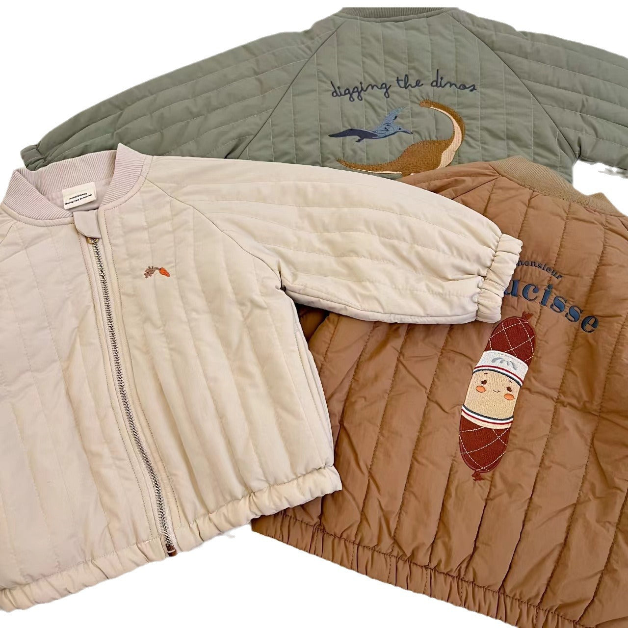 Children's cotton clothes thickened men and women autumn and winter styles children's cartoon baseball jacket quilted baby cotton jacket in stock