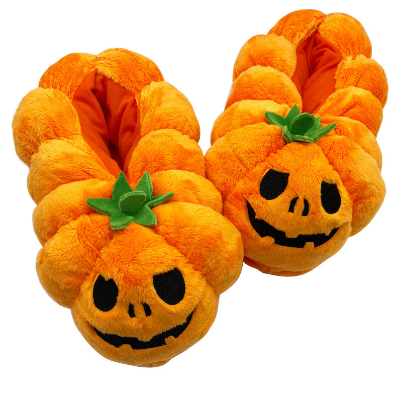 Spot cross-border Amazon hot product Halloween Pumpkin Slippers pumpkin plush slippers