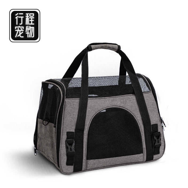 New cat bag large capacity foldable portable Oxford cloth crossbody pet shoulder bag go out breathable pet bag