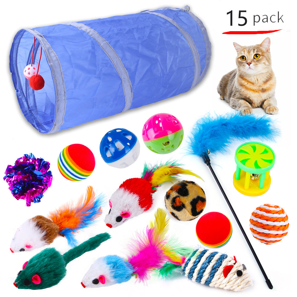 Summary of pet cat toy set 21 pieces cat channel cat teaser plush mouse Amazon combination toy