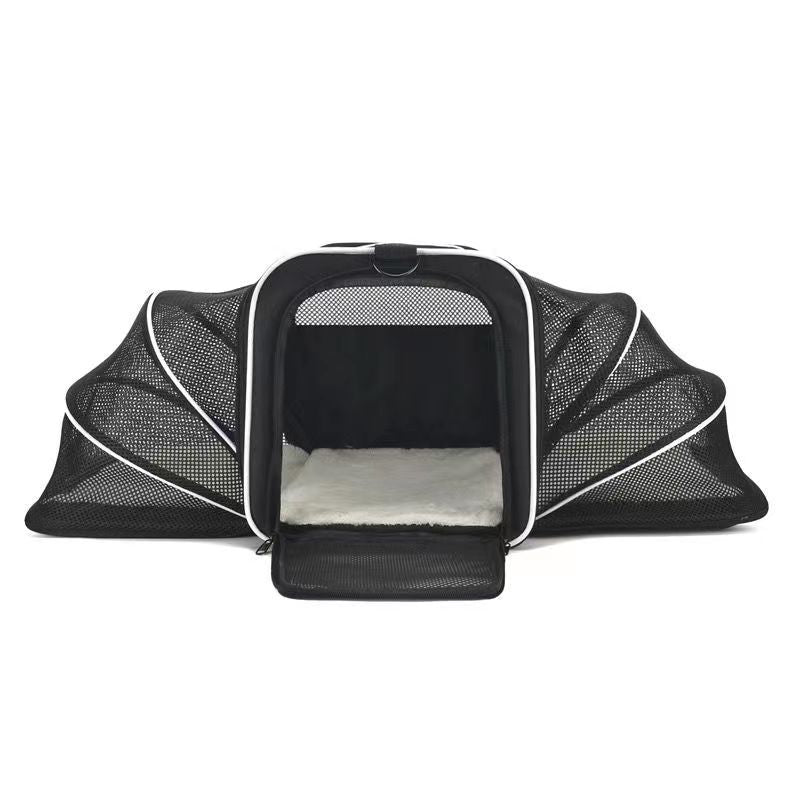 Cross-border breathable cat and dog shoulder bag double expansion large capacity pet bag travel portable breathable crossbody cat bag