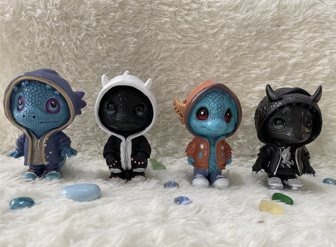 Cross-border new Halloween decorative ornaments dinosaur elf sculpture ornaments atmosphere scene layout resin crafts