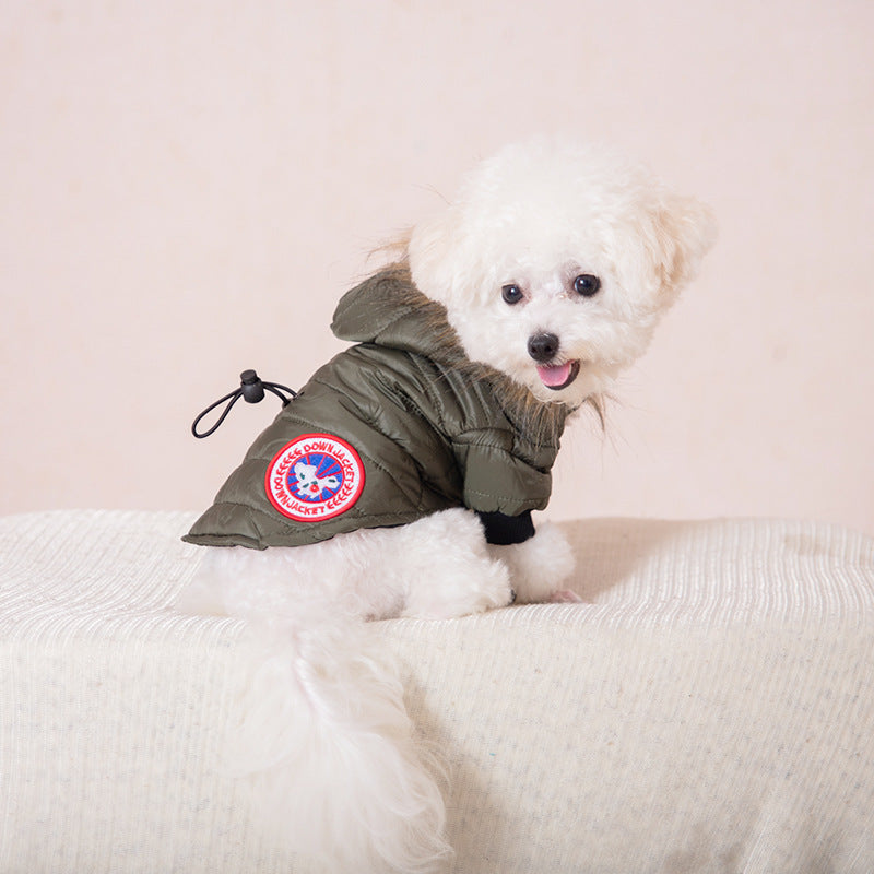 Pet clothes Dog clothes Fashion hooded jacket Autumn and winter warm dog clothes Teddy small and medium dogs