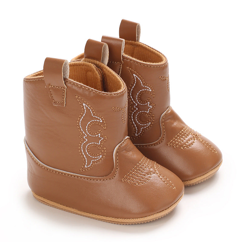 New style baby boots cute high quality soft PU non-slip sole spring and autumn fashion 0-1 year old newborn walking