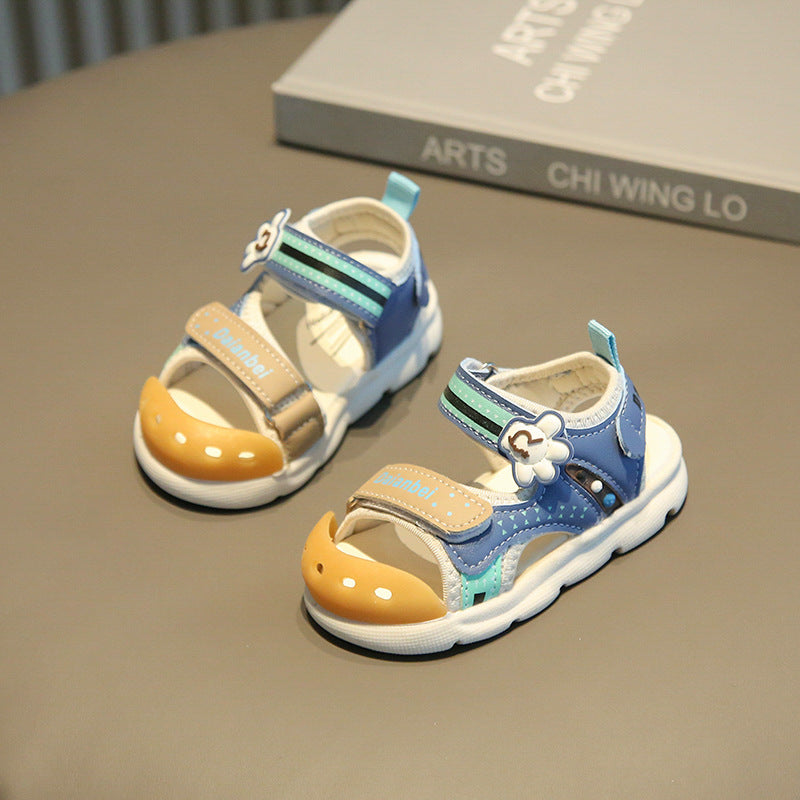 Baby cartoon sandals 2025 summer children's functional shoes boys and girls small and medium children's Baotou beach shoes toddler shoes