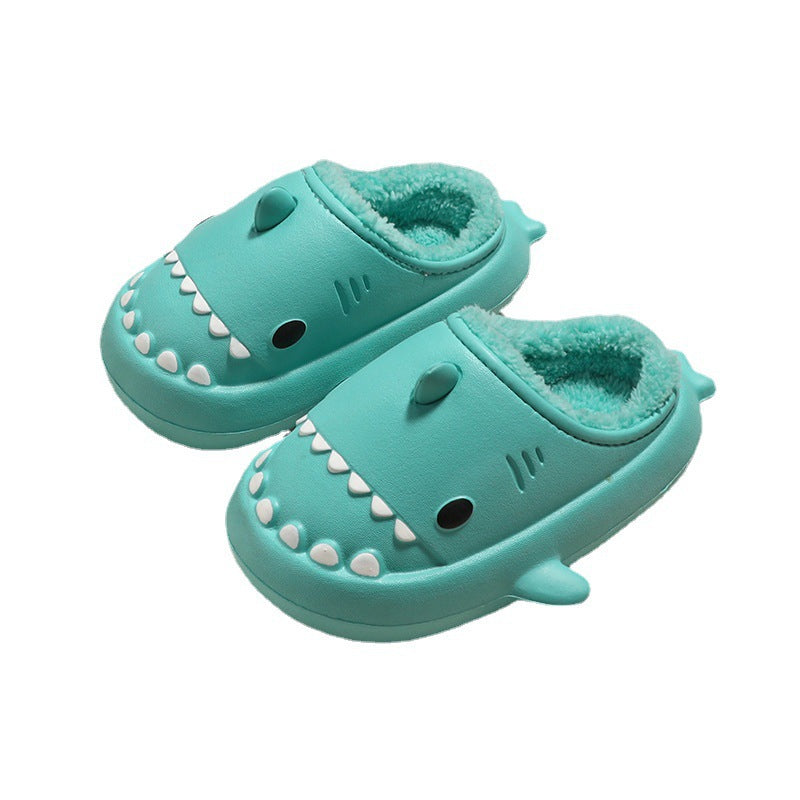 Children's eva slippers autumn and winter soft bottom home three-dimensional cartoon shark cotton drag indoor baby waterproof thick bottom slippers