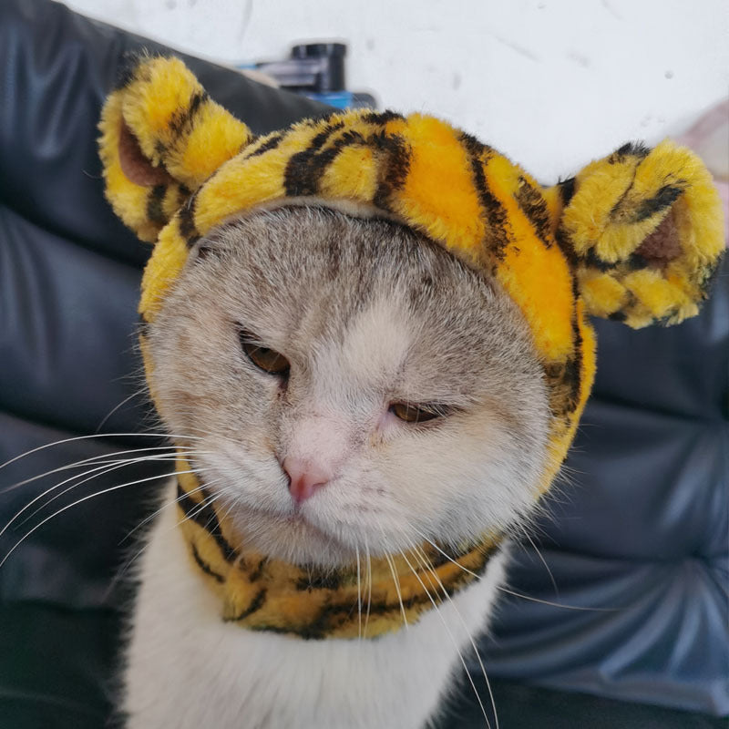 Halloween costumes for cats and dogs to be cute, universal adjustable Velcro autumn and winter lion transformed pet hat