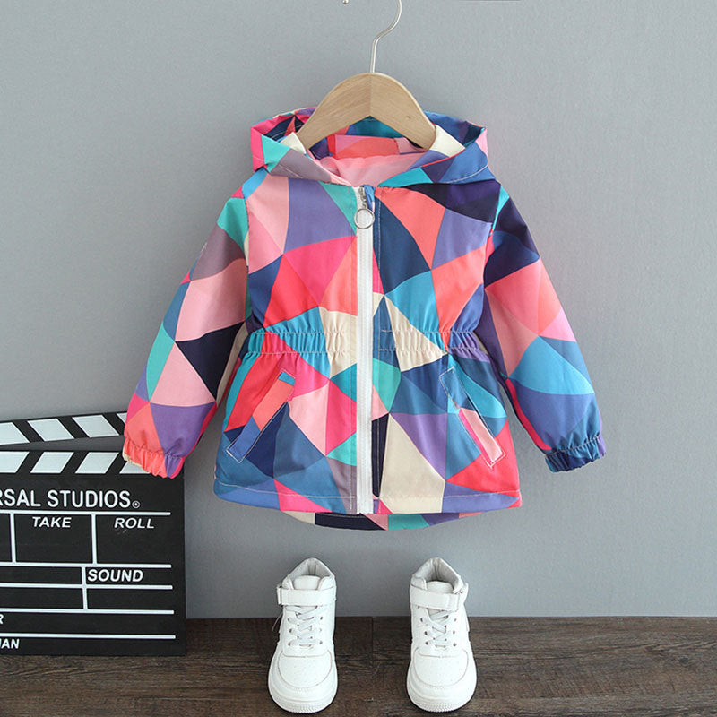 Girls' coats spring and autumn styles 2025 new children's spring jackets small and medium-sized children's baby windbreaker fashionable butterfly