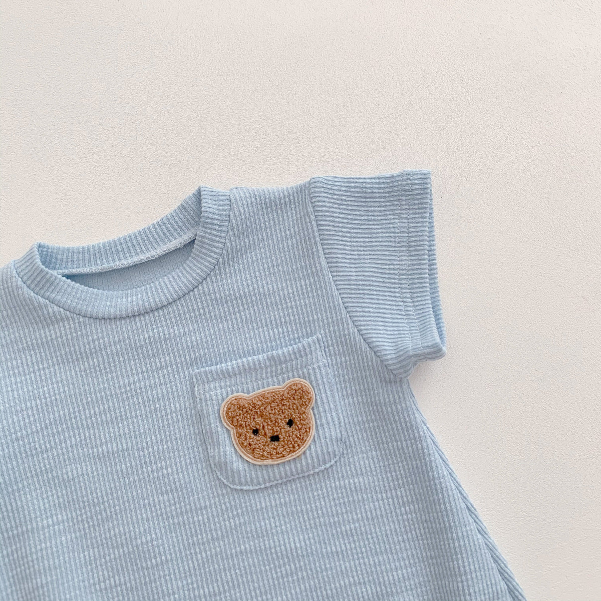 2023 baby summer clothes, newborn male and female baby onesies, bear bag fart clothes, short-sleeved triangle harem clothes, crawling clothes