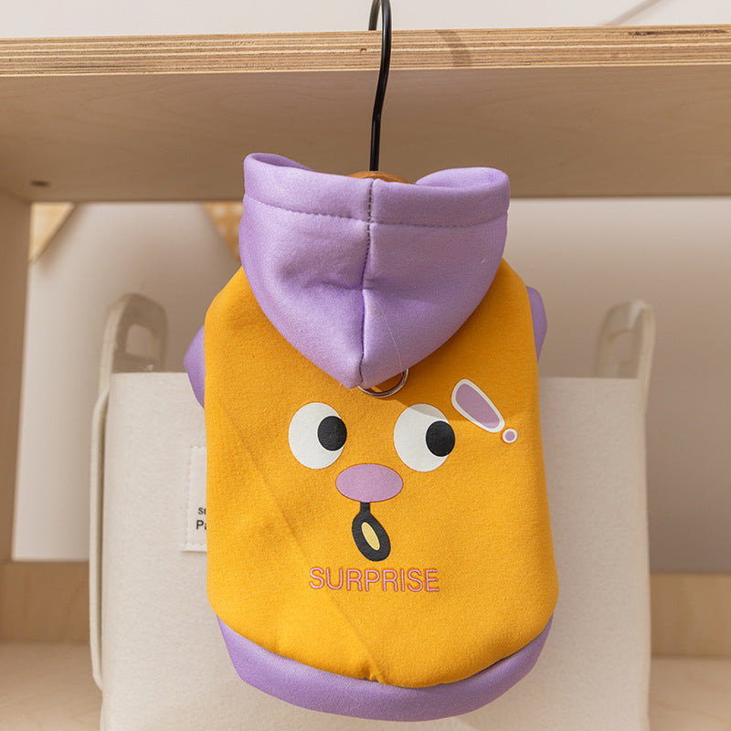 New autumn and winter Korean version dog cute cartoon small and medium-sized dog bear sweatshirt cat Teddy pet dog clothes