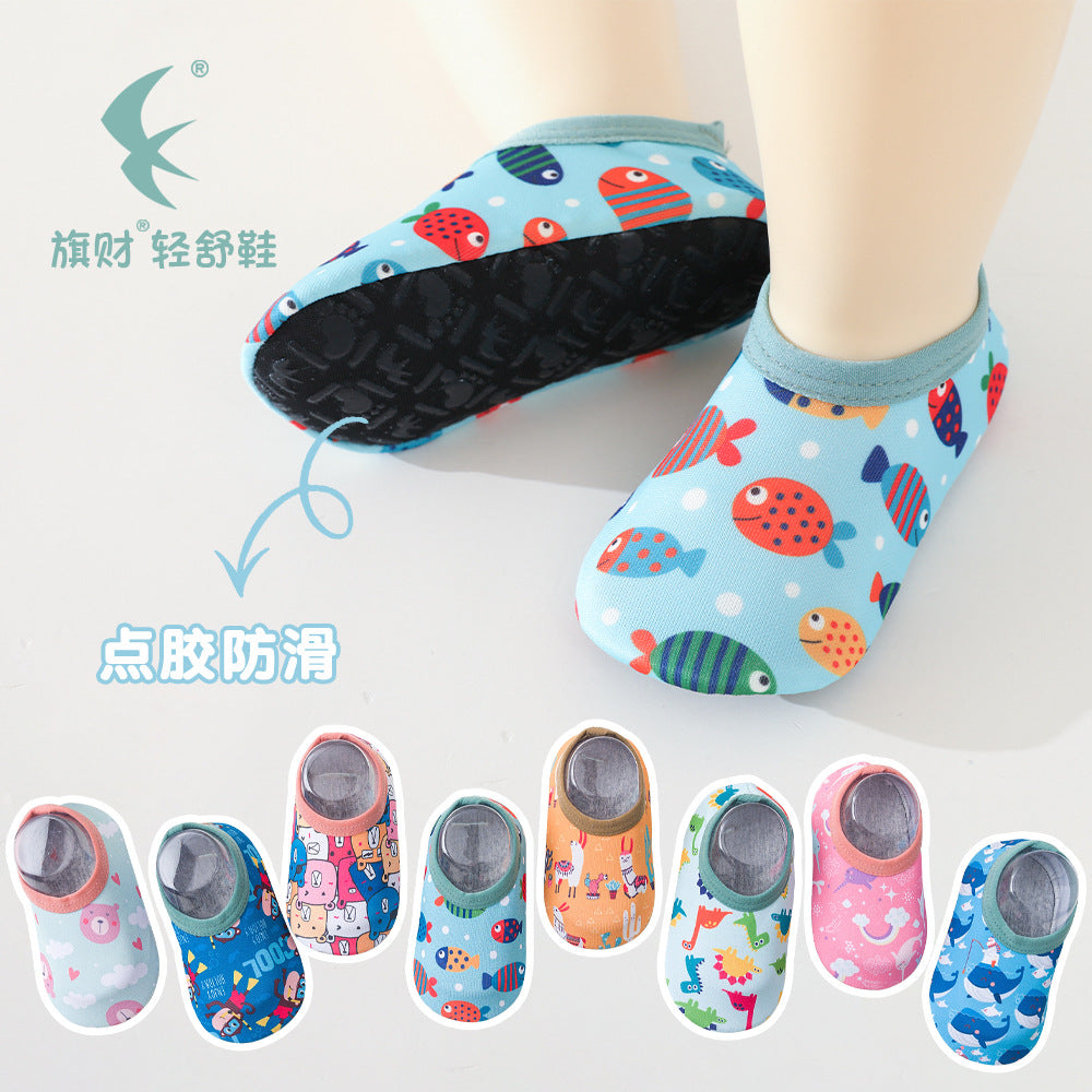 Spring and summer non-slip toddler shoes baby floor shoes baby shoes mesh a type three-year-old children socks nylon boat socks