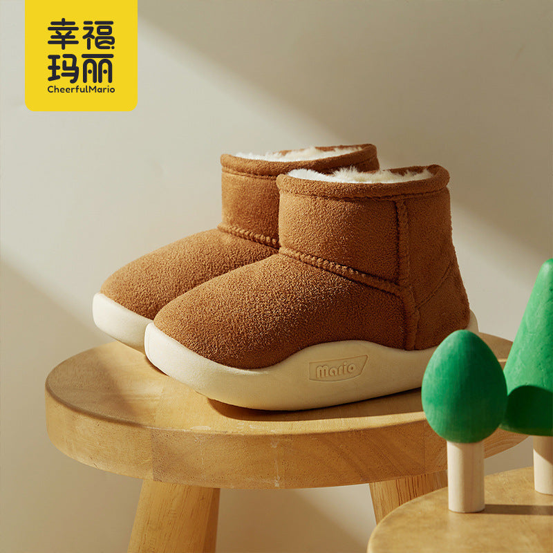 Happy Mary winter children's snow boots warm shoes for boys and girls cotton shoes baby cotton shoes plus velvet heel cotton shoes boots