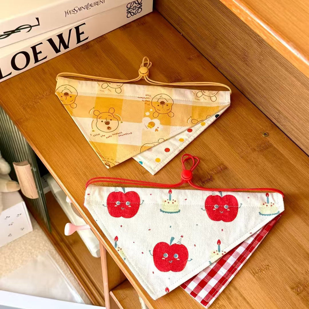 New pet bib adjustable double-sided dog triangular bandana bib pet clothes accessories bib