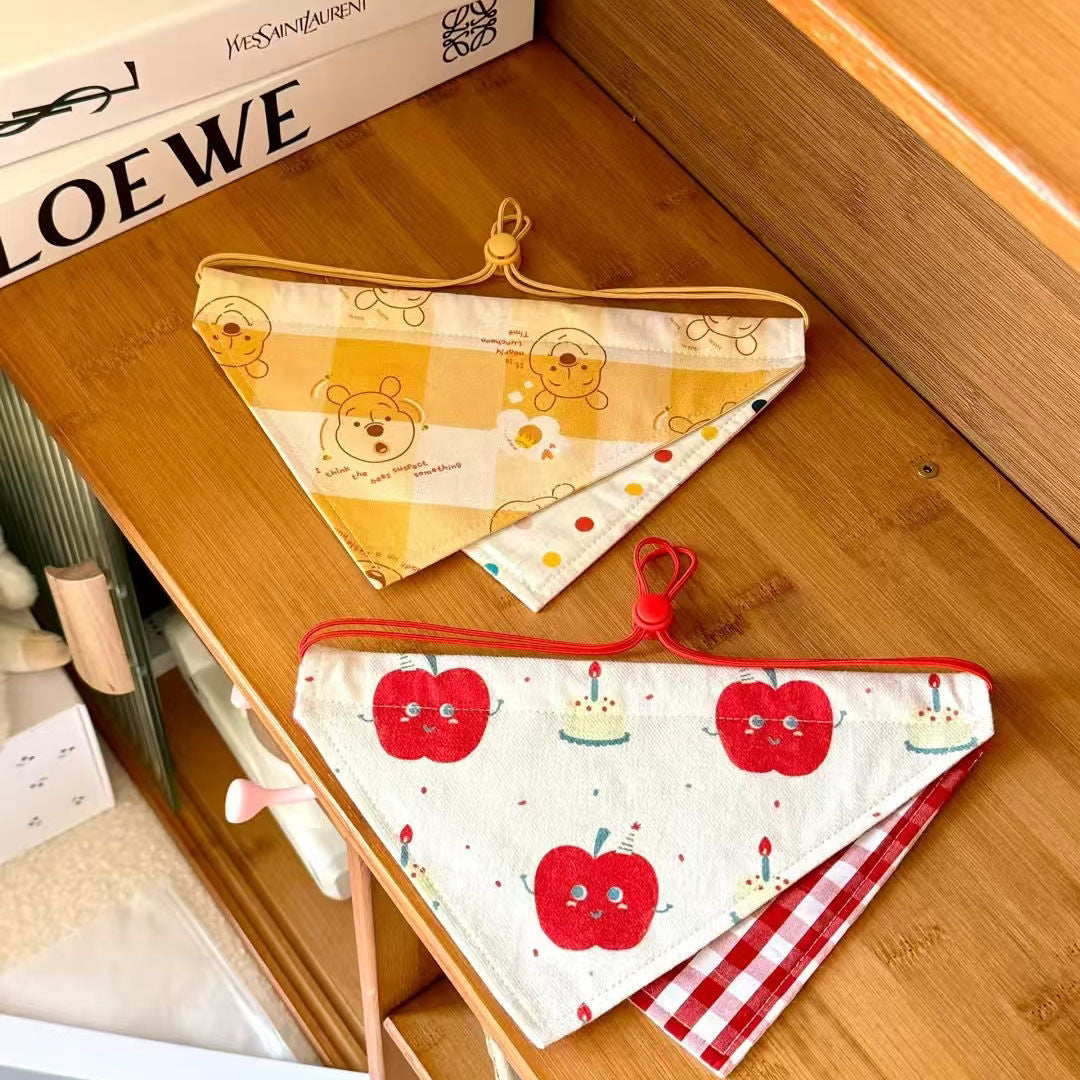 New pet bib adjustable double-sided dog triangular bandana bib pet clothes accessories bib