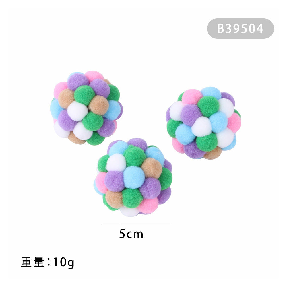 Summary of cat toy combination accessories Plastic bell ball flower drum rainbow ball feather mouse pet cat toy