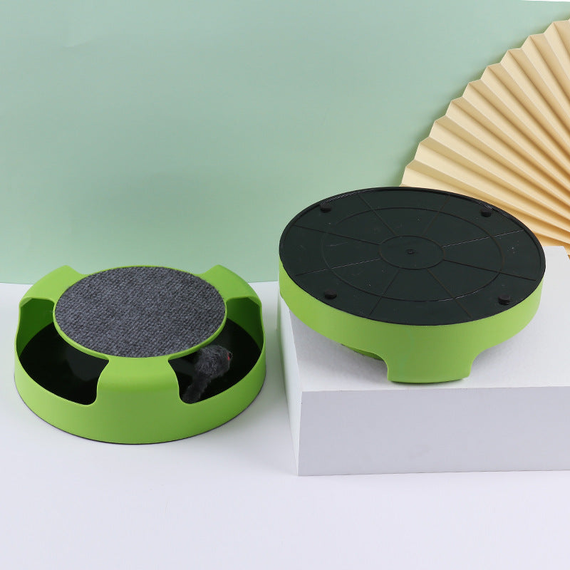 Pet supplies Amazon hot selling interactive rotating cat and mouse toy sharpening claws cat turntable self-entertaining cat toy