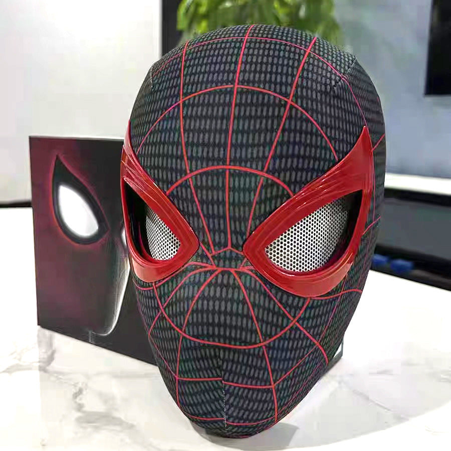 Cross-border Amazon game version of Miles Spider-Man headgear eyes movable blinking Halloween cos mask