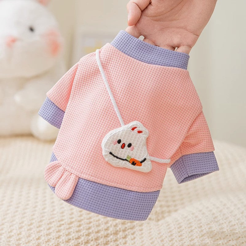 Autumn and winter dog clothes cartoon bear shoulder bag sweatshirt Teddy bear panda universal thin pet clothing