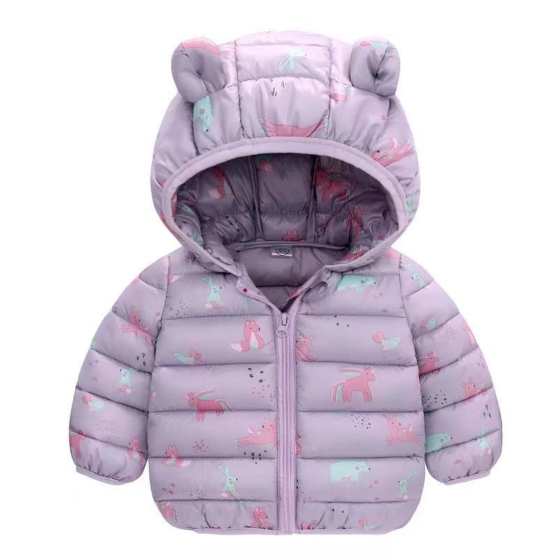 Foreign trade 2025 autumn and winter new cartoon children's down cotton jackets for boys and girls medium and large children's light baby jackets