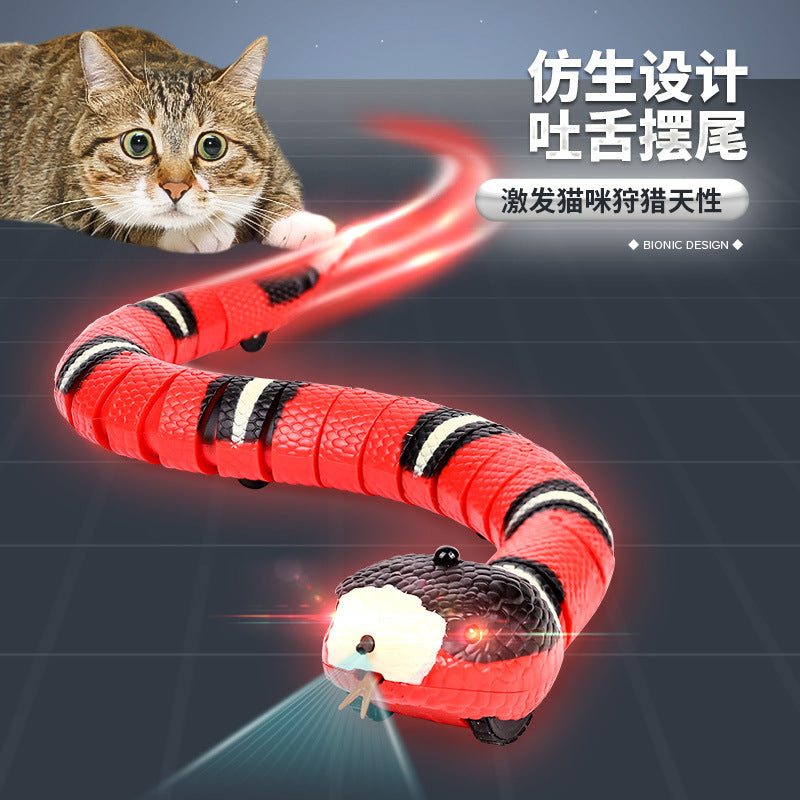 Cross-border pet cat toy electric induction simulation obstacle avoidance snake self-pleasure and boredom relief artifact funny cat stick for self-entertainment
