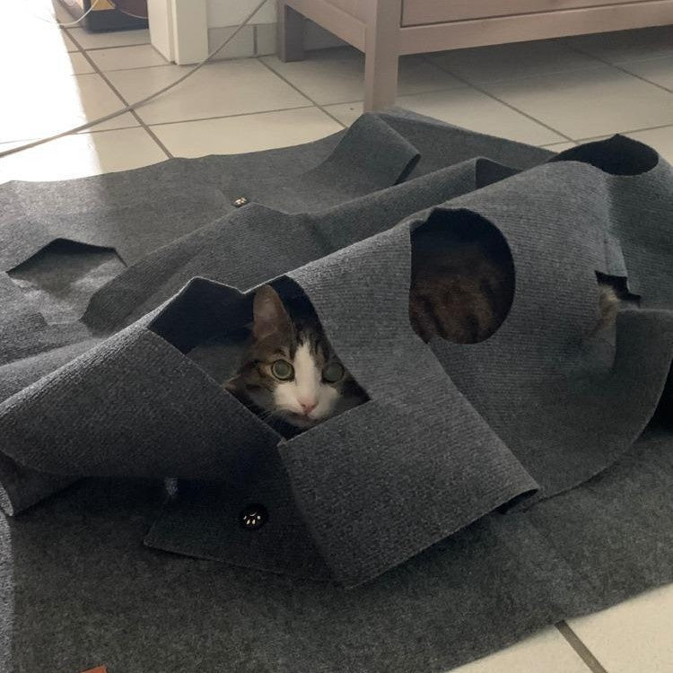Pet cat hole blanket cat entertainment mat cat toy blanket cat play mat
