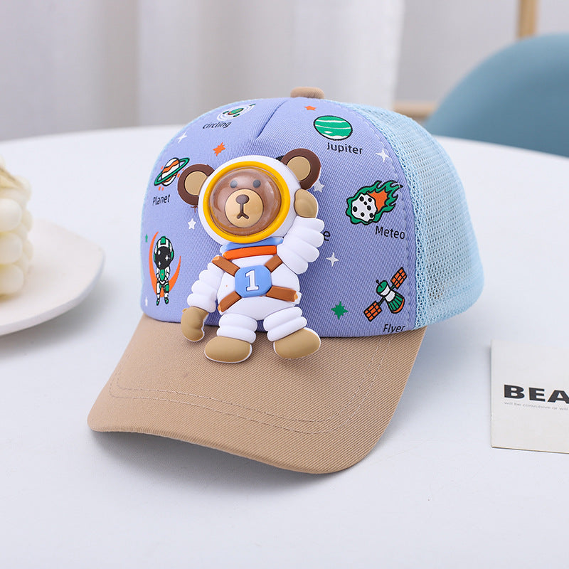 Children's hat spring and autumn thin cartoon duckbill cap boys and girls baseball cap sunshade baby sun protection hat cute